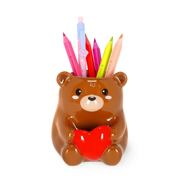 LEGAMI CERAMIC PEN HOLDER DESK FRIENDS - TEDDY BEAR