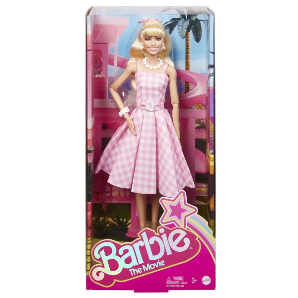 COLLECTIBLE DOLL BARBIE MOVIE PINK GINGHAM DRESS