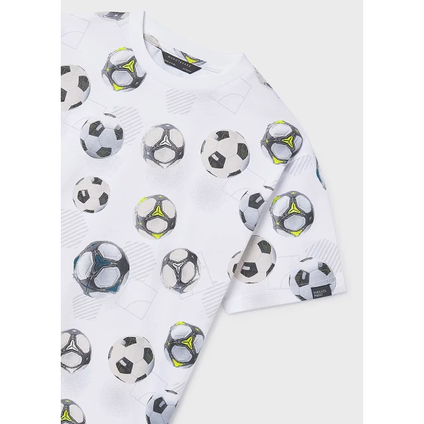 MAYORAL BLOUSE SHORT SLEEVES PRINTED WHITE 