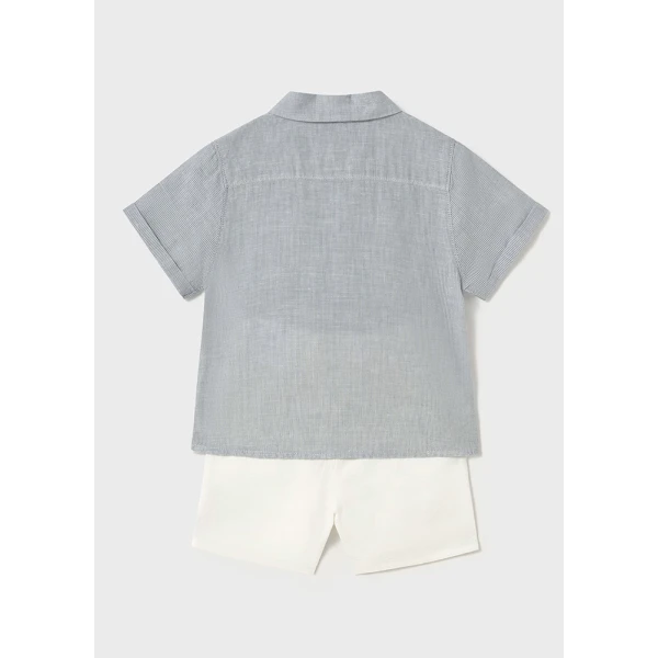 MAYORAL SET BERMUDA SHORTS  LIGHT BLUE-CREAM