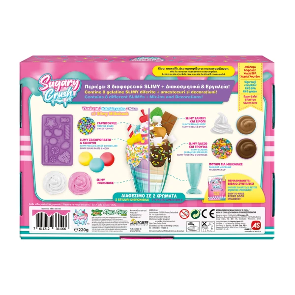 AS SLIME SUGARY CRUSH FOR AGES 7+ - 6 DESIGNS