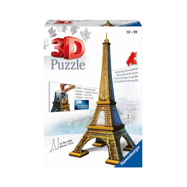 PUZZLE 3D RAVENSBURGER famous buildings The Eiffel Tower 216 PCS 