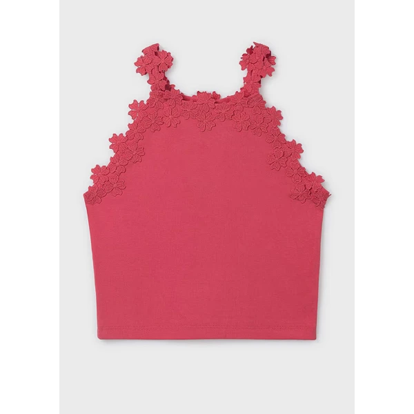 MAYORAL BLOUSE BRACES LACE QUIPURE CORAL 