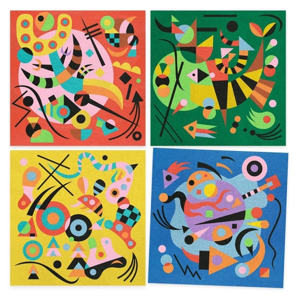 DJECO INSPIRED BY VASSILY KANDINSKY - PAINTING WITH SAND ABSTRACT ART