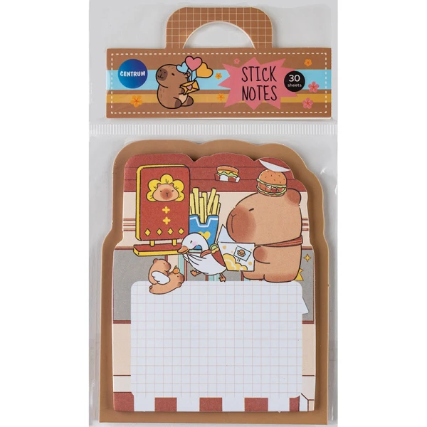 PAPER STICKY NOTES 70X90mm 30 SHEETS CAPYBARA - 4 DESIGNS