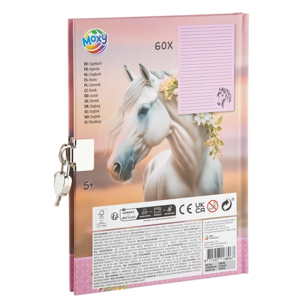 HORSE SECRET DIARY A5 60 SHEETS WITH KEY AND LOCK