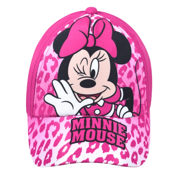 KIDS JOCKEY HAT MINNIE MOUSE ANIMAL PRINT FUCHSIA