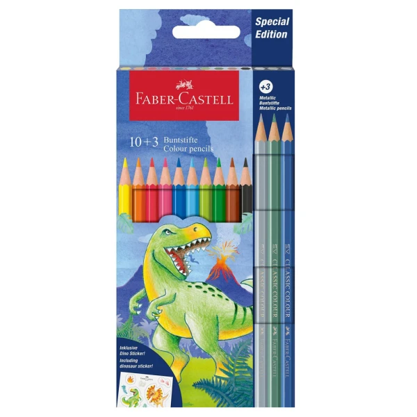 FABER-CASTELL ΣΕΤ 10+3 ΕΞΑΓΩΝΙΚΕΣ ΞΥΛΟΜΠΟΓΙΕΣ ΔΕΙΝΟΣΑΥΡΟΣ