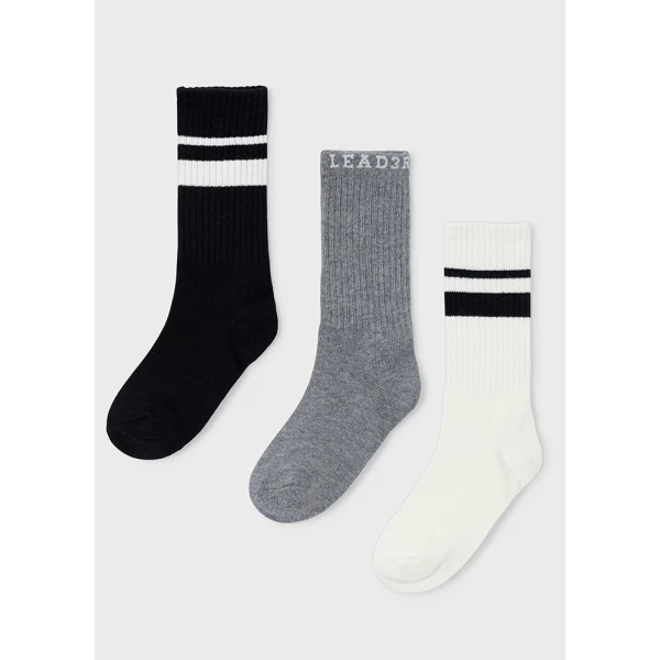 MAYORAL SET 3 SOCKS LONG BLACK 