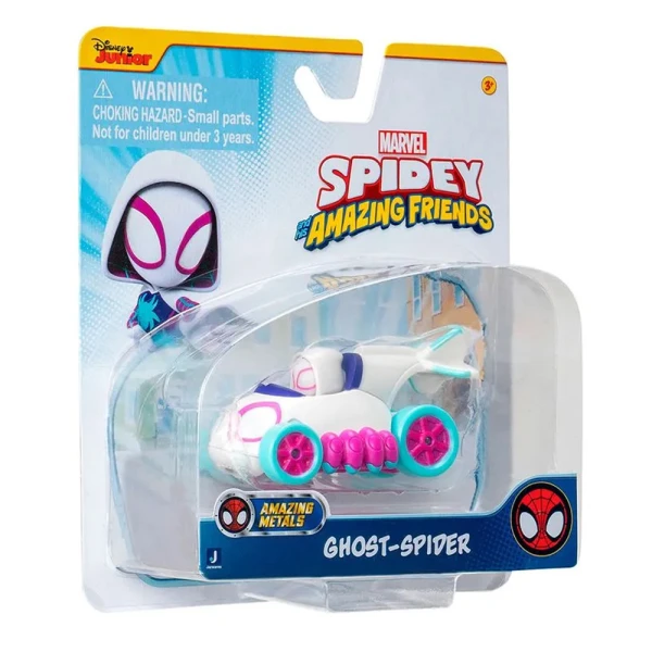 SPIDEY AND HIS AMAZING FRIENDS ΜΕΤΑΛΛΙΚΟ ΟΧΗΜΑ 7,5 εκ. ΜΕ ΦΙΓΟΥΡΑ W1 - GHOST SPIDER