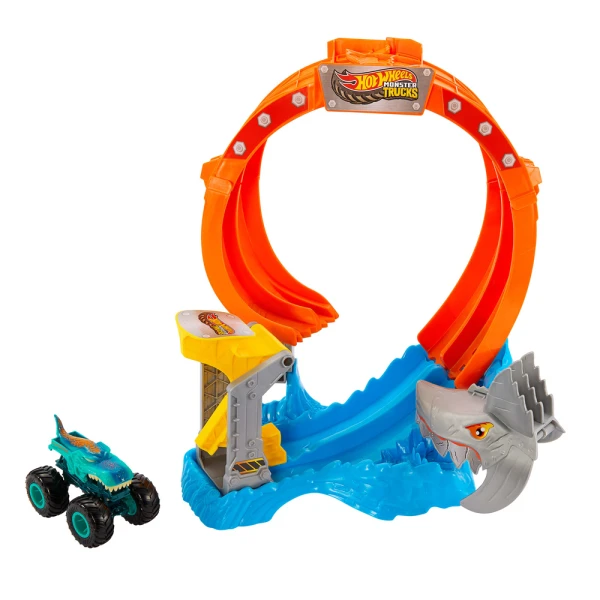 HOT WHEELS MONSTER TRUCKS - SPIRAL SHARK SMASH PLAYSET