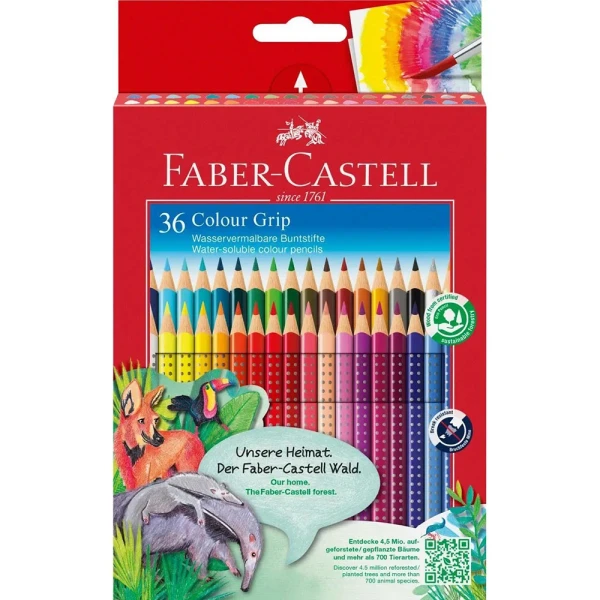 FABER-CASTELL COLOUR PENCILS GRIP SET 36 COLOURS
