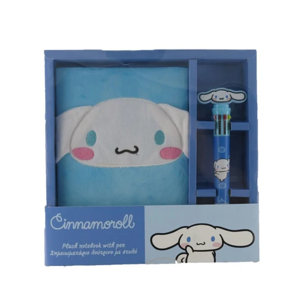 CINNAMOROLL PLUSH NOTEBOOK SET WITH PEN