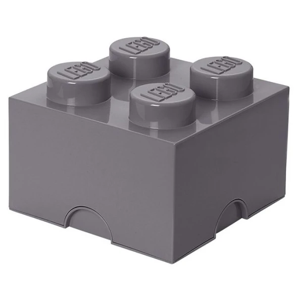 LEGO STORAGE BRICK 4 LEGO 199 DARK STONE GREY