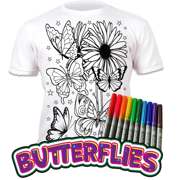 SPLAT PLANET ΠΛΕΝΟΜΕΝΟ T-SHIRT ΖΩΓΡΑΦΙΚΗΣ BUTTERFLIES ΜΕ ΜΑΡΚΑΔΟΡΟΥΣ (3-4 ΕΤΩΝ)