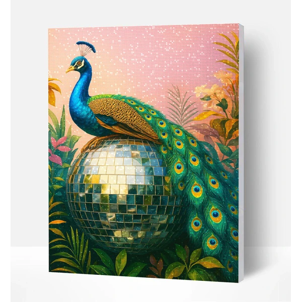 SPLAT PLANET DIAMOND PAINTING KIT ON FRAMED CANVAS 40X30 cm PEACOCKTAIL PARTY