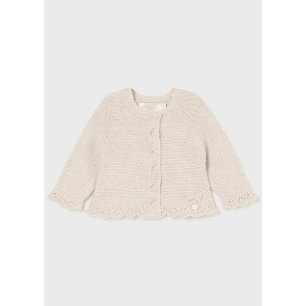 MAYORAL LONG KNIT CARDIGAN DARK CREAM