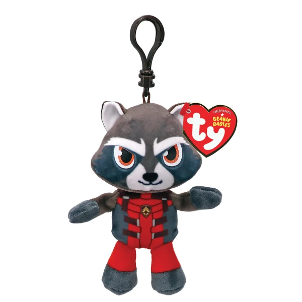 TY BEANIE BABIES PLUSH CLIP MARVEL ROCKET 8.5 cm