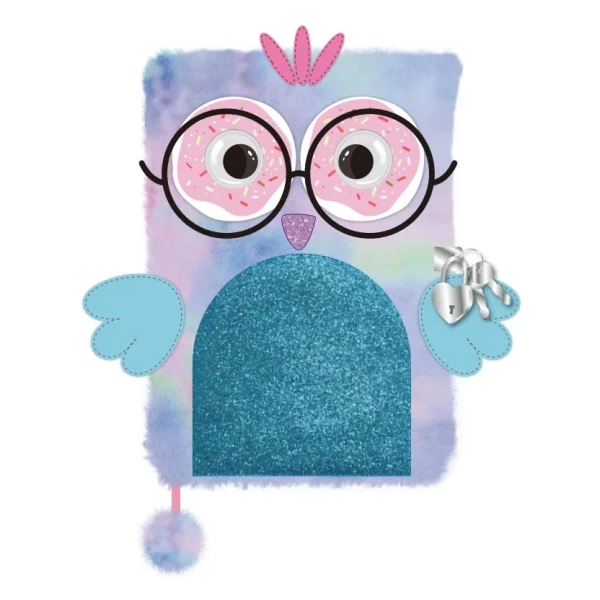 PLUSH CALENDAR WITH LOCK Α5 - OWL PINK