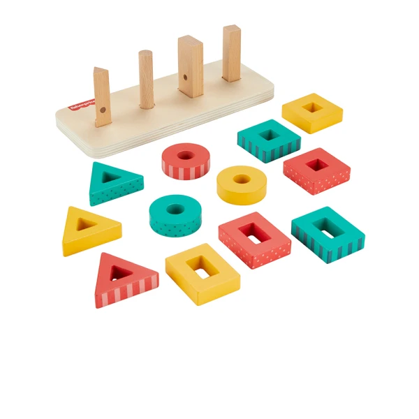 FISHER PRICE ΞΥΛΙΝΟ ΠΑΙΧΝΙΔΙ ΔΡΑΣΤΗΡΙΟΤΗΤΩΝ STACK & SORT SHAPES