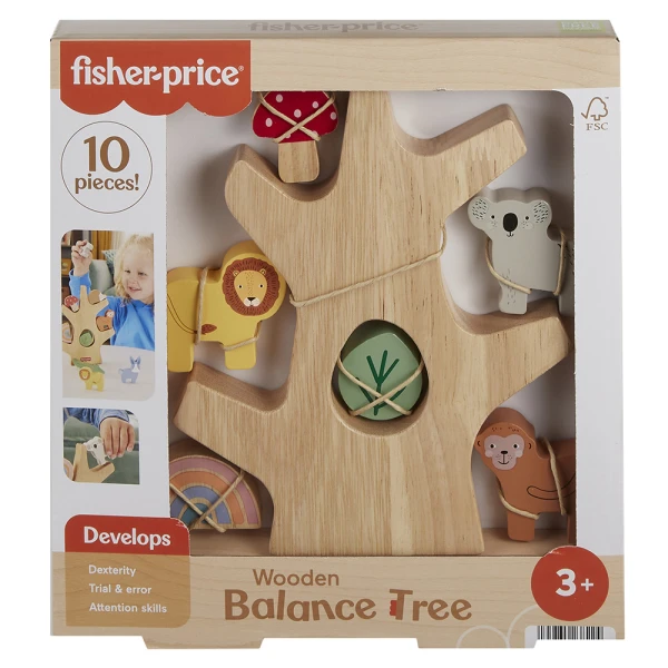 FISHER PRICE WOODEN EDUCATIONAL BALANCE TREE