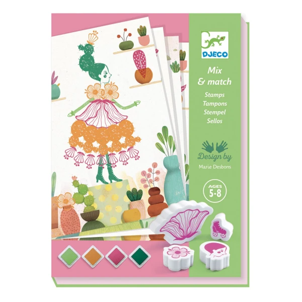 DJECO CREATE WITH STAMPS FLOWERS GIRLS