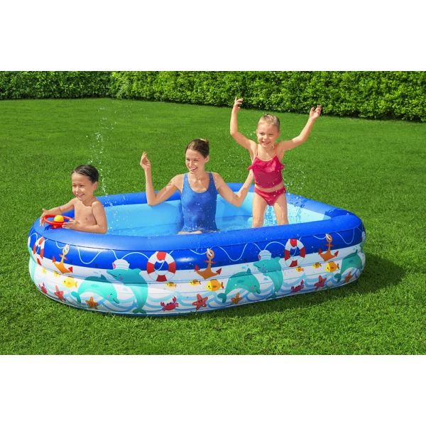 BESTWAY INFLATABLE FAMILY POOL 212X155X132 cm SEA CAPTAIN