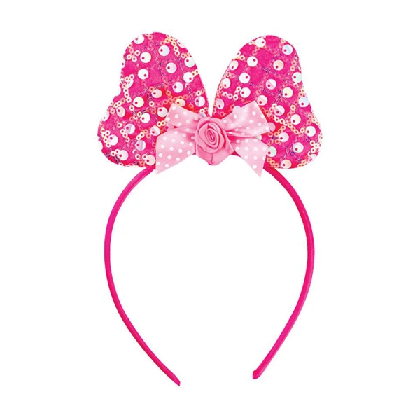 CARNIVAL ACCESSORY BOW HEADBAND WITH SEQUINS - 3 COLOURS