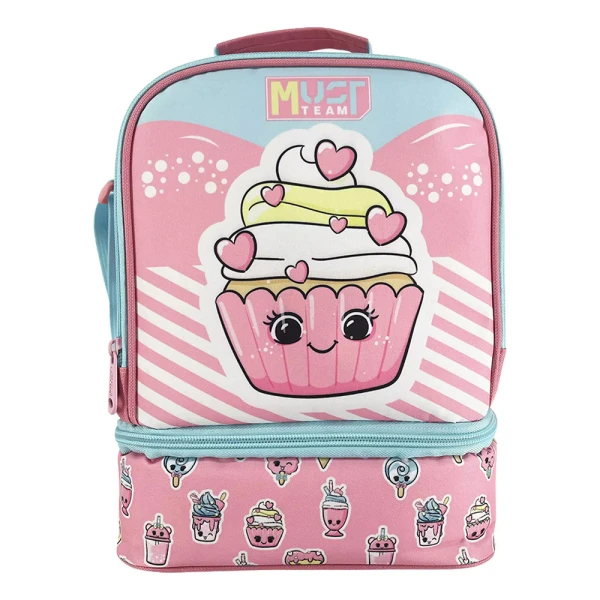 MUST TEAM INSULATED LUNCH BAG 22X16X28 cm PINK CUPCAKE