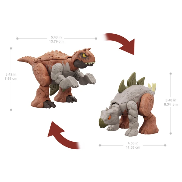 JURASSIC WORLD DINOSAURS 2 IN 1 - CARNOTAURUS & STEGOSAURUS