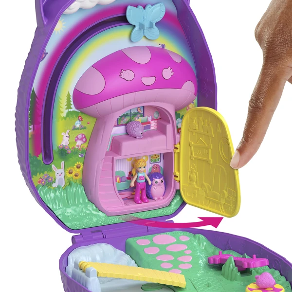 POLLY POCKET ΜΙΝΙ ΤΡΕΝΤΙ ΤΣΑΝΤΑΚΙ - HEDGEHOG MOM & BABY