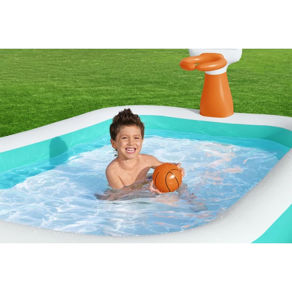 BESTWAY POOL WITH BASKETBALL HOOP 251Χ168Χ102 cm DUNK N\' SPLASH