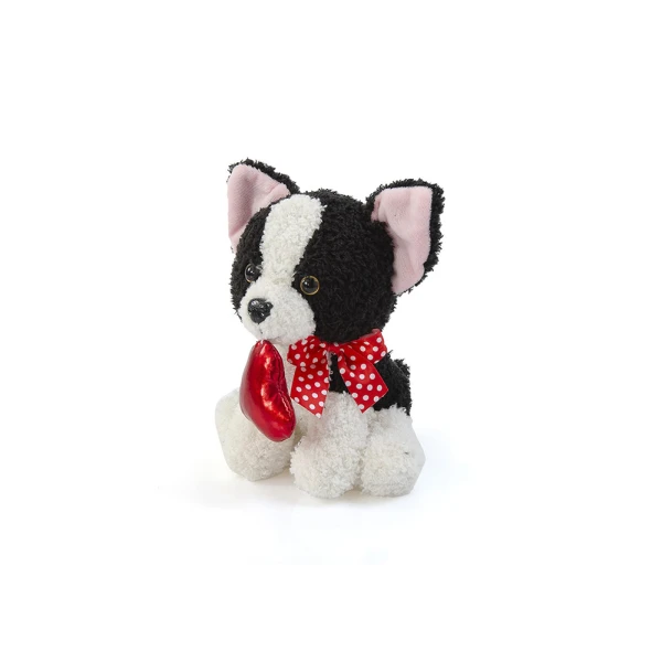 PLUSH PUPPIE WITH HEART 17 cm - 3 DESIGNS
