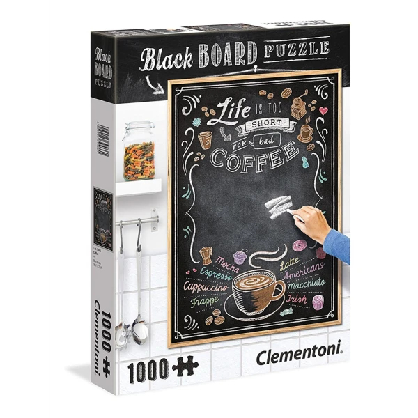 CLEMENTONI PUZZLE 1000 pcs BLACKBOARD COFFEE