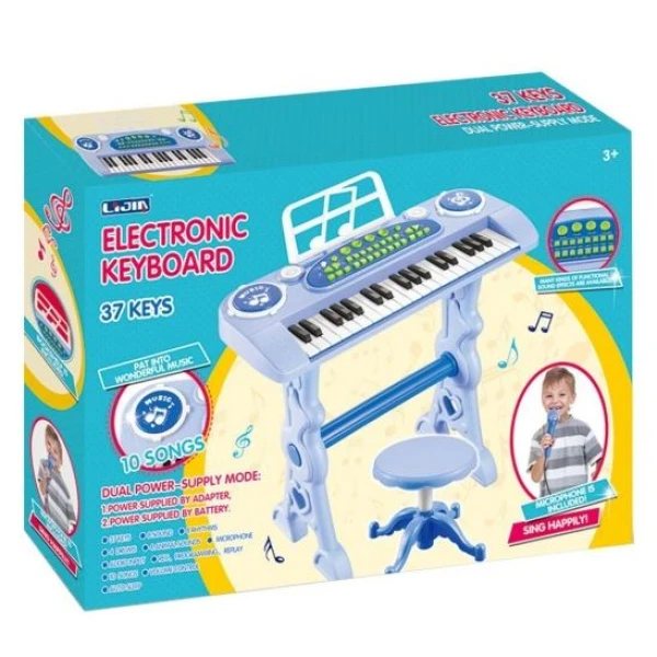 BLUE HARMONIUM 328-03A WITH 37 KEYS & STOOL WITH ADAPTOR