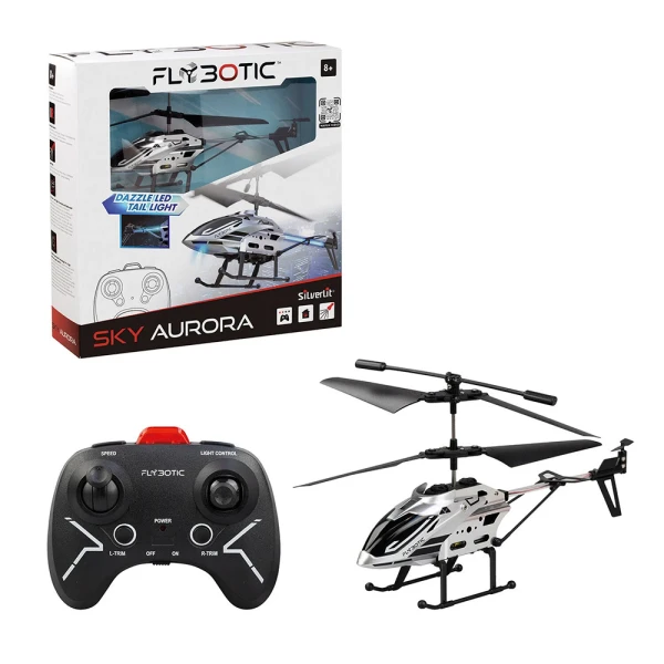 SILVERLIT FLYBOTIC RADIO CONTROL HELICOPTER SKY AURORA