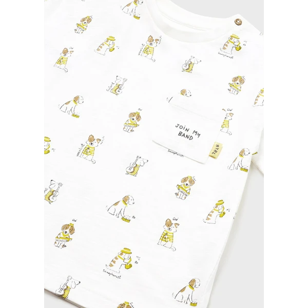 MAYORAL SHORT SLEEVE BLOUSE PRINTED WHITE-YELLOW