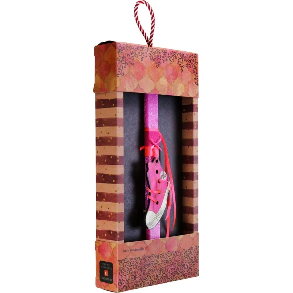 SYNCHRONIA HANDMADE CANDLE 30 cm SHOE TYPE ALLSTAR FUCHSIA