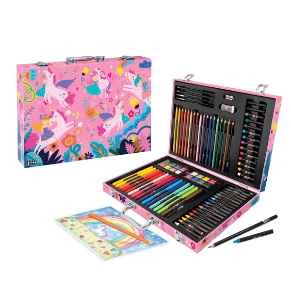 HAPPIHOBBI ART CASE DELUXE FANTASY UNICORNS WITH 100 ACCESSORIES FOR AGES 3+ 