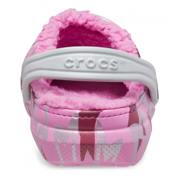CROCS CLASSIC LINED DISCO DANCE PARTY CLOG K TAFFY PINK/MULTI