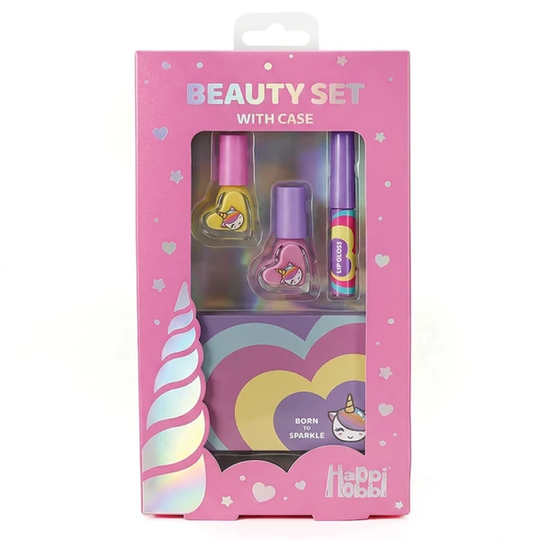 HAPPIHOBBI BEAUTY SET IN METAL CASE SPARKLE LOVE - 2 DESIGNS