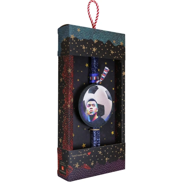 SYNCHRONIA HANDMADE CANDLE 30 cm FOOTBALL STAR No 1