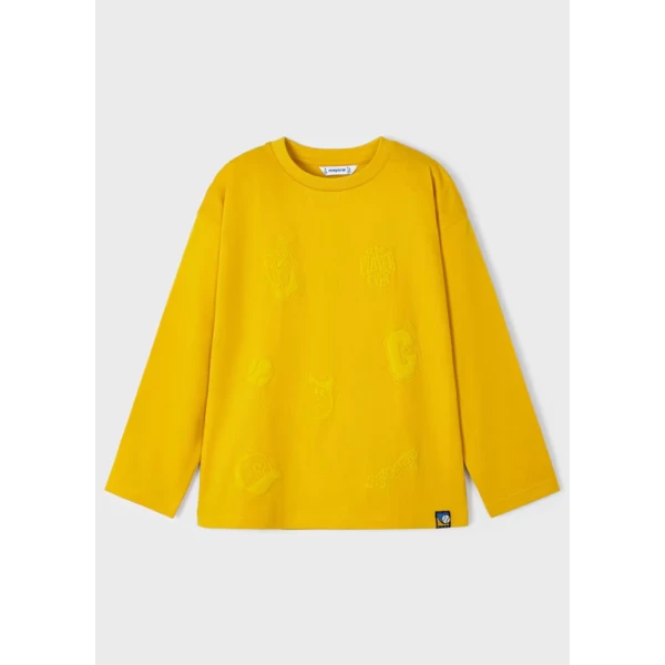 MAYORAL BLOUSE LONG SLEEVES PUFF PRINT MUSTARD