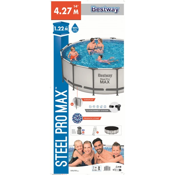 BESTWAY POOL SET 427X122 cm STEEL PRO MAX 