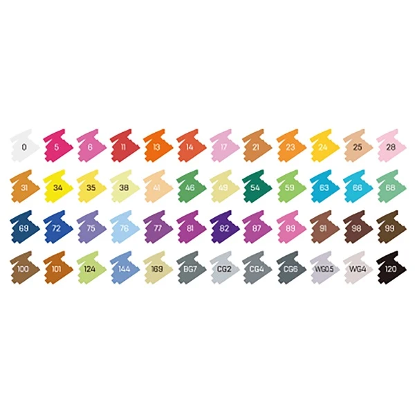 DELI DOUBLE-TIP WASHABLE DESIGN MARKERS IN PLASTIC CASE 48 COLORS