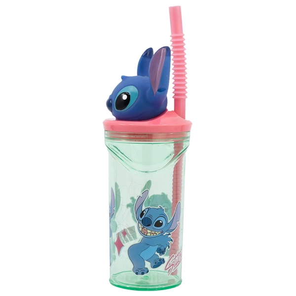 ΠΑΙΔΙΚΟ ΠΟΤΗΡΙ 360ml ΜΕ 3D ΦΙΓΟΥΡΑ STITCH FLOWERS AS