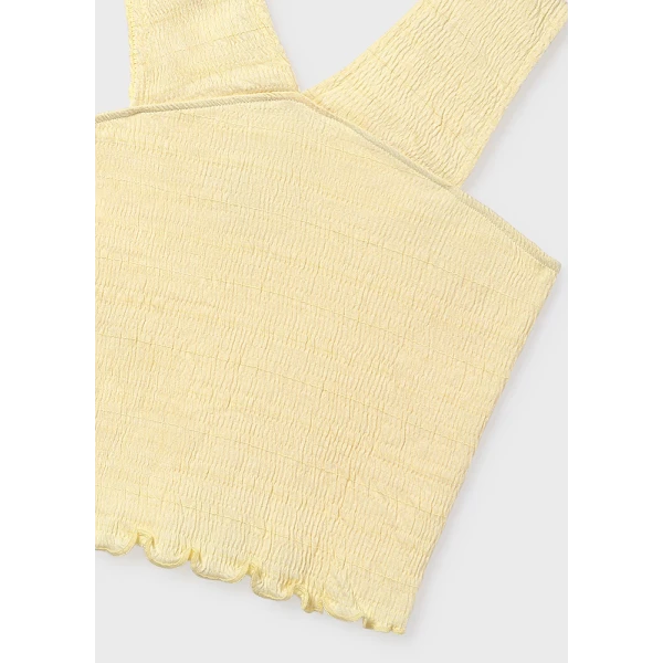 MAYORAL BLOUSE BRACES COTTON JERSEY CRINKLED VANILLA  