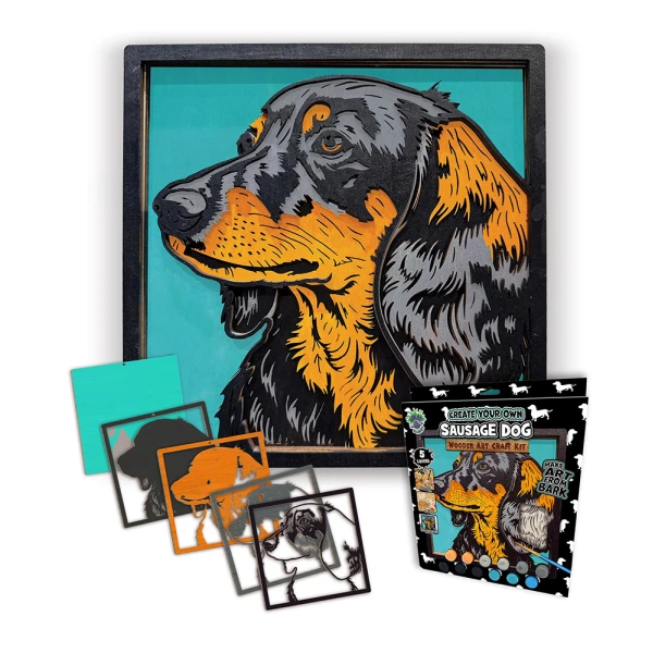 SPLAT PLANET WOODEN ART CRAFT KIT SAUSAGE DOG