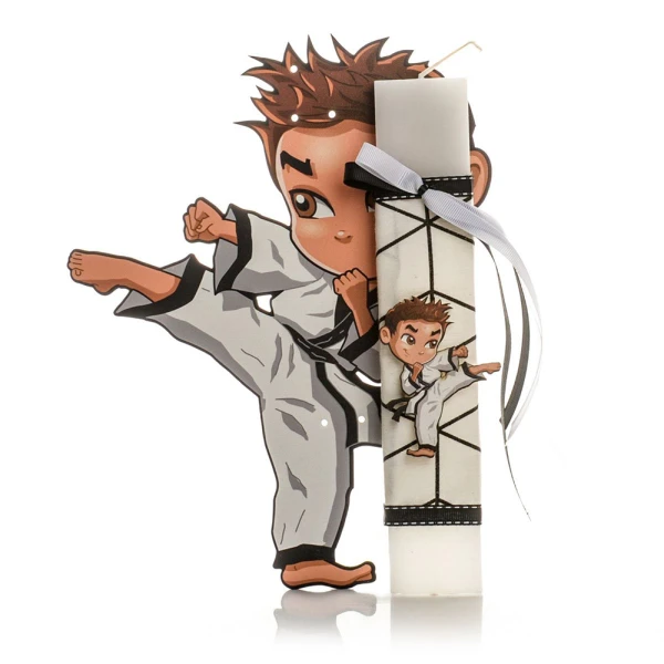FEELING WOOD HANDMADE CANDLE KARATE BOY