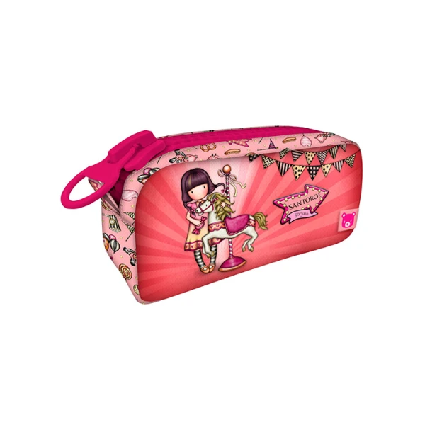 GORJUSS SANTORO PENCIL CASE WITH GIANT ZIP CAROUSEL